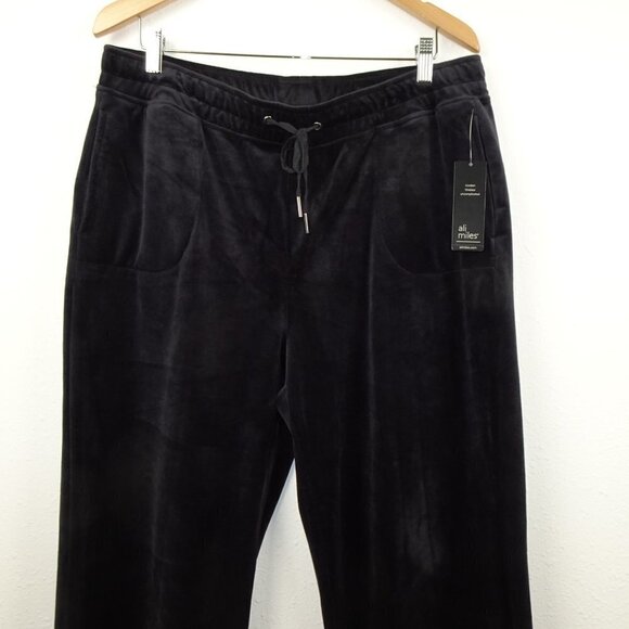 Ali Miles Velour Pants Women's Size XL Blue Pull On Elastic Waist - Picture 3 of 11